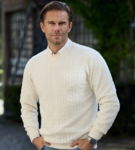 Men's Fine-Gauge Cashmere Crewneck