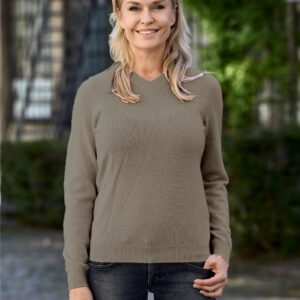 Women V Neck Plain Pink