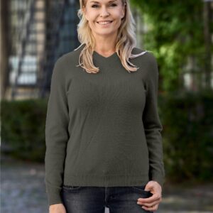 Women V Neck Plain Pink