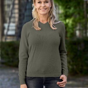 Women V Neck Plain Pink